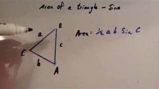 Area Triangles using Sine  Corbettmaths [upl. by Atikal]