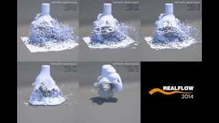 RealFlow 2014  Sneak Peek 3  Comparison of Hybrido Viscosity settings [upl. by Lil318]