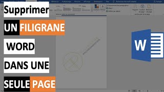 WORD  SUPPRIMER le FILIGRANE sur une SEULE PAGE [upl. by Idnaj]