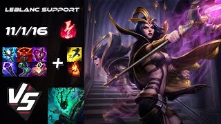 SUPPORT LeBlanc vs Thresh  EU Challenger Patch 1421 [upl. by Porche]