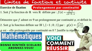 Limite et continuitéExocorrigéProlongement par continuitécas radical et valeur absolue [upl. by Garibull]