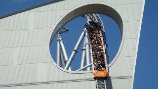 Thunder Dolphin Intamin Hyper Roller Coaster Front Seat POV LaQua Tokyo Dome City Japan [upl. by Namrac]