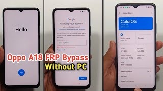 Oppo A18 Android 14 Bypass Google Account Lock  Oppo A18 Android 14 Frp Bypass Without Pc [upl. by Seif]