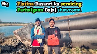 Platina Basanti ka servicing Pathalgaon Bajaj showroom [upl. by Nevets]