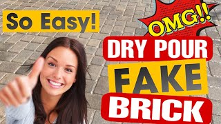 EASY DRY POUR STAMPED BRICK Perfection Your First Time Dry Pour Concrete with Fake Brick DIY [upl. by Merow191]