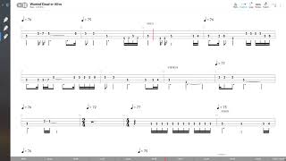 Bon Jovi  Wanted Dead Or Alive BASS TAB PLAY ALONG [upl. by Aserat]