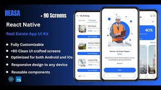 Reasa  Real Estate React Native Expo App Ui Kit  Light Theme [upl. by Anelad]