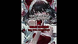 Sakuya Izayoi VS Reimu Hakurei  Who is strongest [upl. by Alcine]