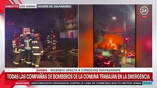 Un restaurante y un Mayorista 10 resultaron destruidos tras incendio en Los Andes [upl. by Skantze361]