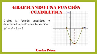 GRÁFICA DE UNA FUNCIÓN CUADRÁTICA VÉRTICEINTERCEPTOS CON EL EJE X Y CON EL EJE Y [upl. by Shotton39]