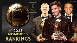 LATEST Ballon dOr 2023 Nominees Rankings 130  Messi vs Haaland Battle  Ceremony Date  Winner [upl. by Clive]