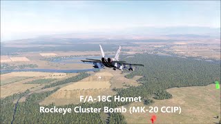 FA18C Rockeye Cluster BombMK20 CCIP Guide  DCS World [upl. by Sibyl]