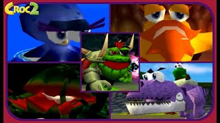 Croc 2  All Boss Encounters  NO DAMAGE [upl. by Matusow]