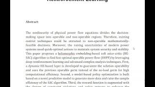 Optimal Operable Power Flow Sample Efficient Holomorphic Embedding Based Reinforcement Learning [upl. by Ylro]