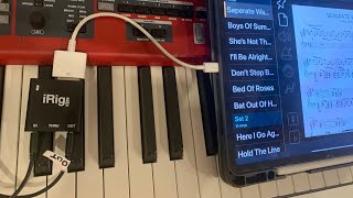 IRIG MIDI with Set List Maker app Change keyboard sounds remotely [upl. by Navy]