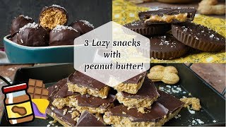 3 LAZY SNACKS WITH PEANUT BUTTER Quick recipes Vegan [upl. by Aimat]