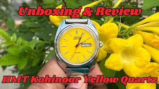 Unboxing HMT Kohinoor Yellow Quartz Watch  HMT Most Beautiful Watch   Only Rs 2375 trending [upl. by Ardisi573]