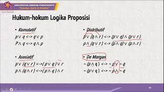 Logika Proposisi 5  Hukumhukum Logika Proposisi [upl. by Pascal]