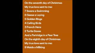 The 12 Days of Christmas song Lyrics songlyrics christmas [upl. by Cornel]