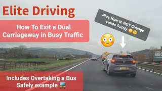 Driving Instructor Commentary Drive Overtaking a Bus Safely Changing Lanes Dangerous Driving bus [upl. by Garland]