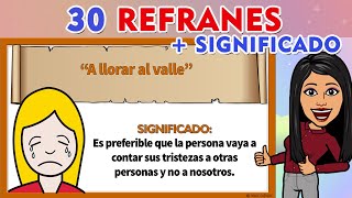 30 Ejemplos De Refranes CON SU SIGNIFICADO I Refranes  Significado [upl. by Ocinemod]