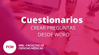 Crear preguntas para cuestionarios desde Word [upl. by Atikan]