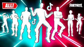 ALL TIKTOK DANCES amp EMOTES IN FORTNITE [upl. by Attezi]