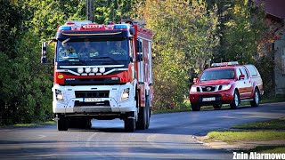 Przejazdy alarmowe radiowozów policji oraz 10 zastępów z JRG oraz OSP na ćwiczenia  zrzuty wody [upl. by Ataeb191]