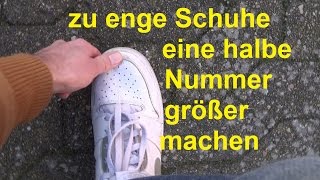 Schuhe weiten eine Nummer größer machen enge Schuhe weiten Schuhe drücken Schuhe zu klein Schuhgröße [upl. by Katt225]