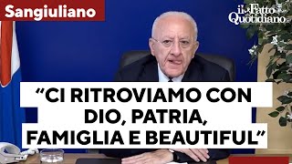 Sangiuliano De Luca quotPromisero svolta politica ci ritroviamo con Dio patria famiglia e Beautifulquot [upl. by Galina]