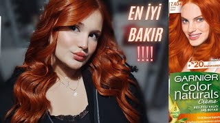 Evde bakır saç boyama açıcısız en iyi bakır sultan bakırı Garnier 740❣️ [upl. by Lindbom577]