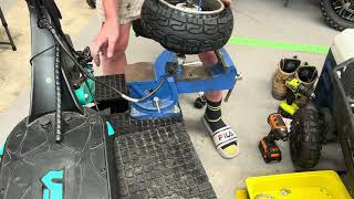 Vsett 9 solid tyre install different method [upl. by Aynekal]