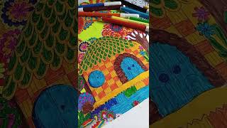 Lets Color in Mandala series 1 mandala Coloring satisfying Mandala art shorts by disha76015 [upl. by Gelman]