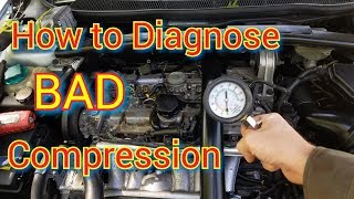 Low compression causes Diagnosing burnt valve head gasket or piston rings [upl. by Etti]