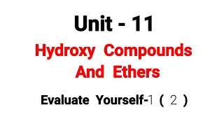 Evaluate Yourself 12  Hydroxy Compounds And Ethers  TN 12th Chemistry  Unit 11  in Tamil [upl. by Nauqet]