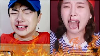 Mukbang try the Hottest One Chip CHALLENGE 🥵 Foodex [upl. by Akelahs748]