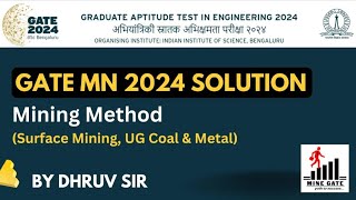 GATE 2024 Mining Methods Solution by dhruv sir [upl. by Eslek]