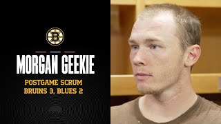 Geekie Reacts After Scoring to Start Bruins Comeback in St Louis [upl. by Hadeis]