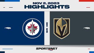 NHL Highlights  Jets vs Golden Knights  November 2 2023 [upl. by Harihat360]