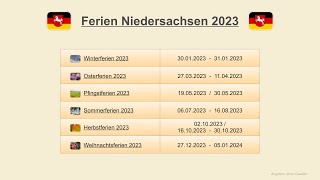 Ferien Niedersachsen 2023 [upl. by Goetz451]