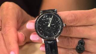 Ecclissi 530 ct tw Black Spinel Leather Strap Sterling Watch with Nancy Hornback [upl. by Immaj507]