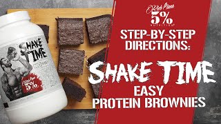 Easy Chocolate Protein Brownies with Shake Time  REAL FOOD Protein Recipe [upl. by Aciram165]