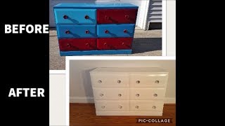 DIY How to repaint an ugly old dresser [upl. by Airetak]