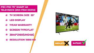 iTEC Itec 75quot Smart 4K Television ZNX [upl. by Neral]