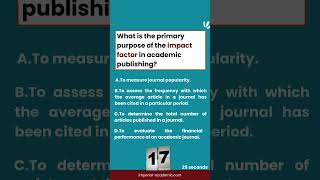 What is the primary purpose of the Impact Factor in academic publishing research shorts [upl. by Surazal]