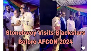 STONEBWOY AND NANA ADDO VISIT BLACKSTARS AHEAD OF AFCON 2024 [upl. by Otero]