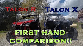 Honda Talon X and R— FIRST HAND COMPARISON [upl. by Namyh]