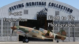 Flying Heritage Collection  P40C Tomahawk Engine Run [upl. by Kwasi]