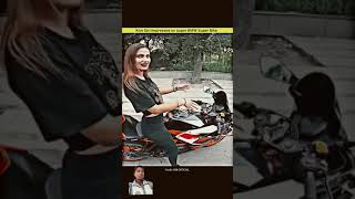 HSBOFFICIAL1 Cute KTM girl impressed on super bike bmw bike rider shorts ktmgirlrider ktm [upl. by Plank]