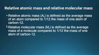 121 Define the terms relative atomic mass A r and relative molecular mass M r [upl. by Brahear108]